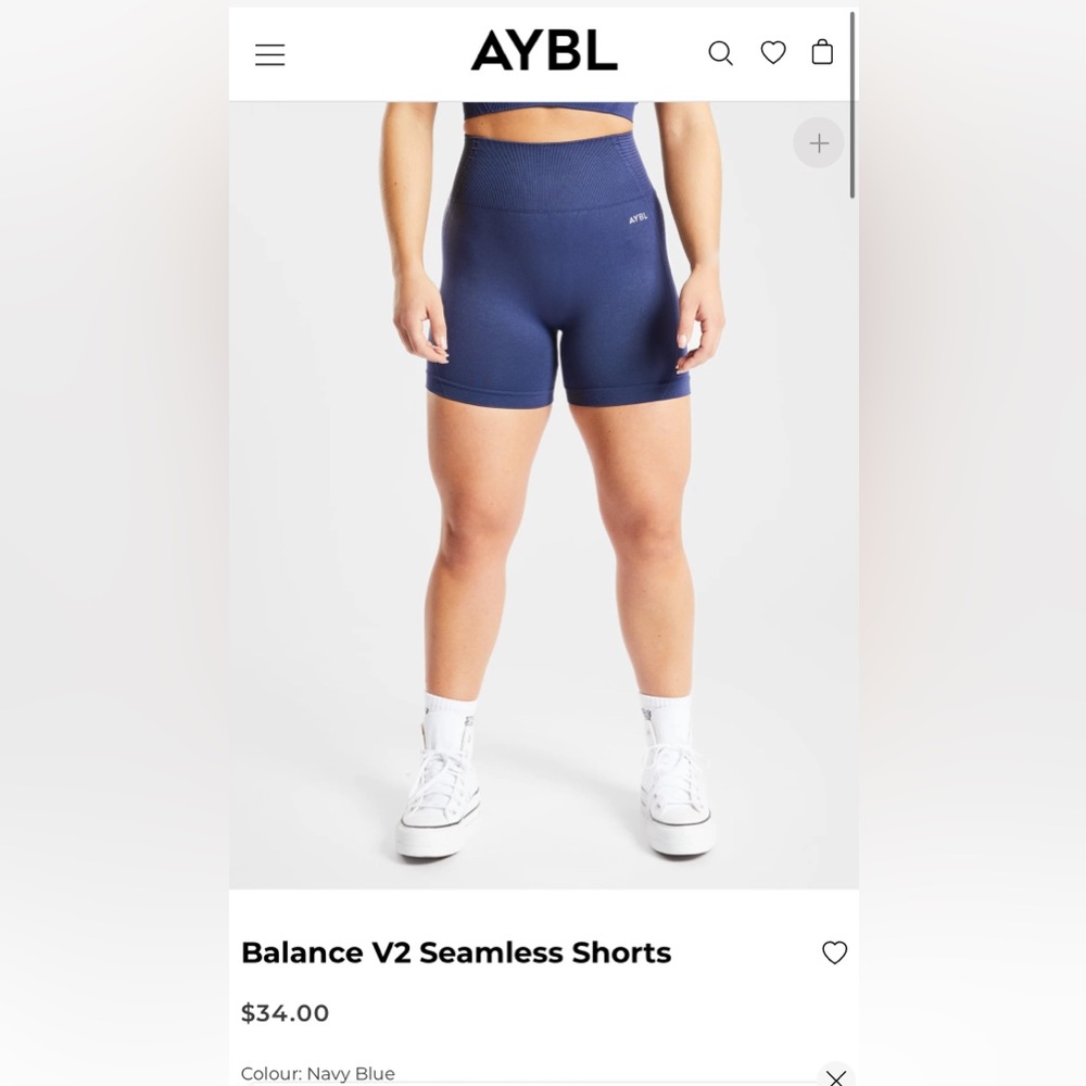 AYBL Balance V2 Seamless Shorts  - Navy Blue SIZE SMALL